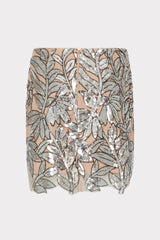 Kristina Sequin Lace Skirt Silver | Milly Women