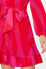 Liv Zebra Pleated Dress Milly Pink Multi | Milly Women