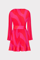 Liv Zebra Pleated Dress Milly Pink Multi | Milly Women