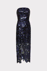 Kait Floral Sequins Dress Navy | Milly Women
