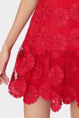 Yasmin Daisy Lace Dress Red | Milly Women
