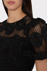 Yasmin Daisy Lace Dress Black | Milly Women