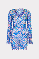 Sequin Crochet Mini Dress Purple | Milly Women