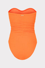 Textured Ruched One Piece Neon Orange | Milly Women