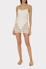 Floral Crochet Cami Mini Dress Ecru | Milly Women
