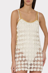 Floral Crochet Cami Mini Dress Ecru | Milly Women