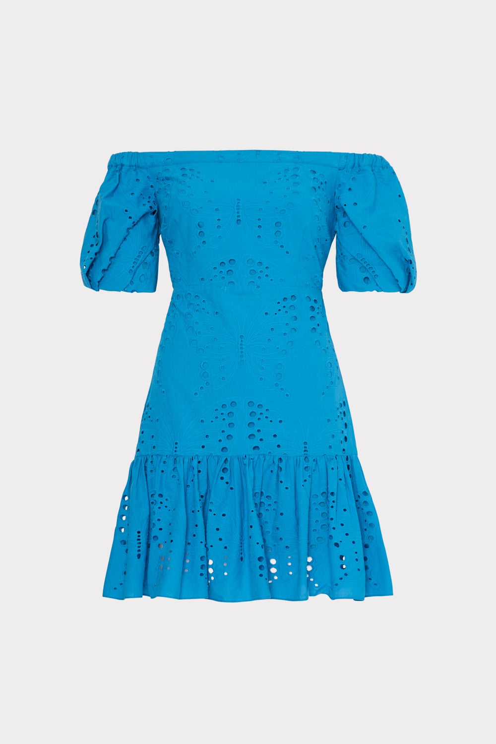 Butterfly Eyelet Off The Shoulder Dress Blue | Milly Women