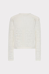Bubble Pointelle Knit Jacket Ecru | Milly Women