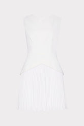 Haddy Pleated Mini Dress Ecru | Milly Women