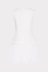 Haddy Pleated Mini Dress Ecru | Milly Women