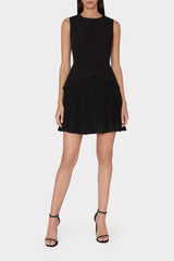 Haddy Pleated Mini Dress Black | Milly Women