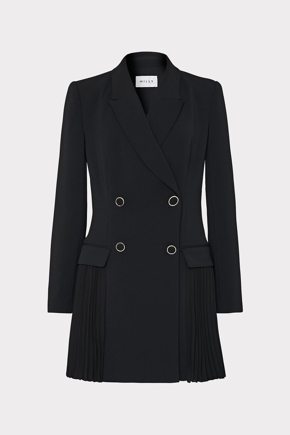 Noora Pleated Blazer Dress Black | Milly Women