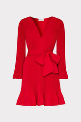 Liv Pleated Dress Really Red | Milly Women