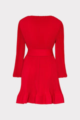 Liv Pleated Dress Really Red | Milly Women