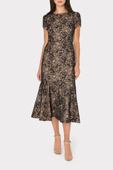 Tahlia Rose Mesh Embroidered Dress Black | Milly Women