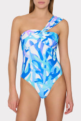 Betsy Italian Under The Sea Bandeau One Piece Blue Multi | Milly Women
