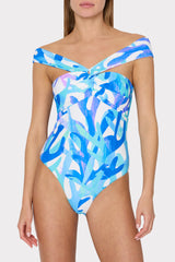 Betsy Italian Under The Sea Bandeau One Piece Blue Multi | Milly Women