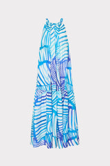 Abstract Blue Tropics Maxi Cover-Up Dress Blue Multi | Milly Women