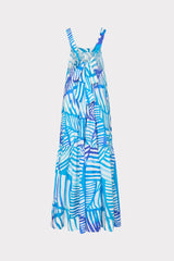 Abstract Blue Tropics Maxi Cover-Up Dress Blue Multi | Milly Women