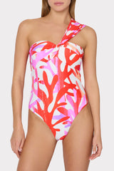 Betsy Italian Under The Sea Bandeau One Piece Pink Multi | Milly Women