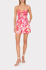 Anya Under The Sea Linen Romper Pink Multi | Milly Women