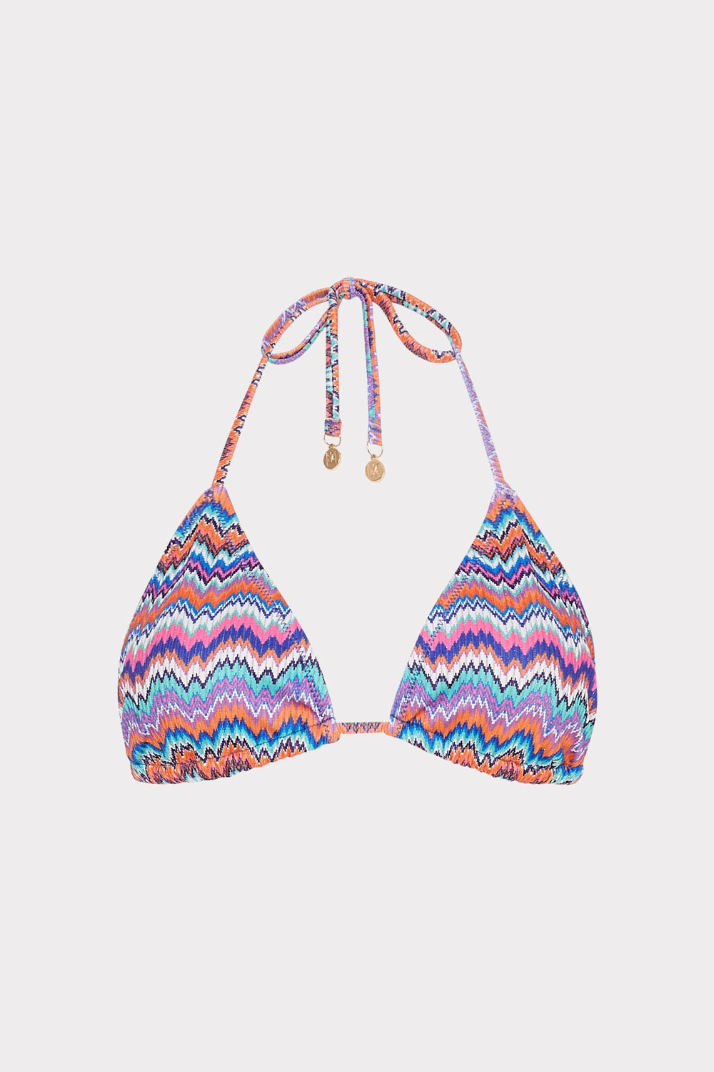 Barcelona Metallic Chevron Triangle Bikini Top Blue Multi | Milly Women