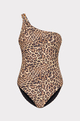 Leopard One Shoulder One Piece Multi | Milly Women