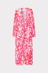 Vince Under The Sea Chiffon Cover-Up Dress Pink Multi | Milly Women