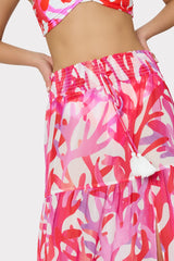 Jem Under The Sea Tiered Chiffon Skirt Pink Multi | Milly Women