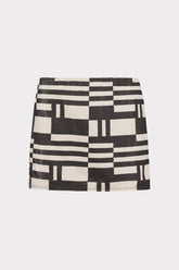 Jessie Barcelona Shimmer Puzzle Swim Skirt Ecru/Black | Milly Women