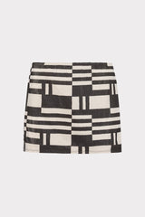 Jessie Barcelona Shimmer Puzzle Swim Skirt Ecru/Black | Milly Women