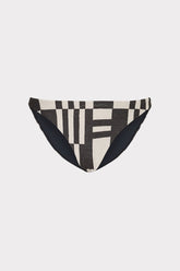 Margot Barcelona Shimmer Puzzle Bikini Bottom Ecru/Black | Milly Women