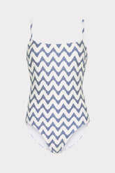 Grace Barcelona Chevron One Piece White/Blue | Milly Women