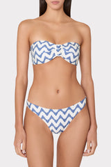 Margot Barcelona Chevron Bandeau Top White/Blue | Milly Women