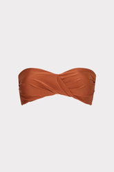Soleil Gloss Twist Bandeau Top Copper | Milly Women