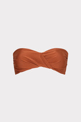 Soleil Gloss Twist Bandeau Top Copper | Milly Women