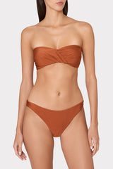 Soleil Gloss Twist Bandeau Top Copper | Milly Women