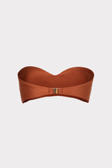 Soleil Gloss Twist Bandeau Top Copper | Milly Women