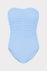 Textured Ruched One Piece Light Blue | Milly Women