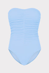 Textured Ruched One Piece Light Blue | Milly Women