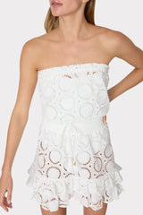 Verity Geo Eyelet Cover-Up Dress White | Milly Women