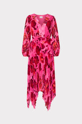Liora Blurred Blossom Pleated Dress Pink Multi | Milly Women
