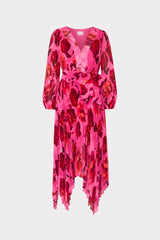 Liora Blurred Blossom Pleated Dress Pink Multi | Milly Women