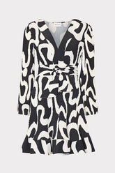 Liv Ink Swirl Pleated Dress Black/White | Milly Women