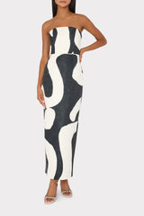 Orion Ink Swirl Dress Black/White | Milly Women
