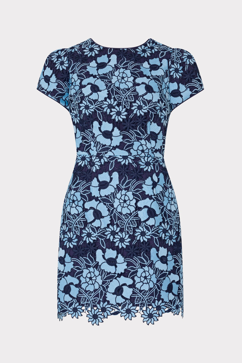 Kyla Two Tone Floral Lace Mini Dress Blue/Navy | Milly Women