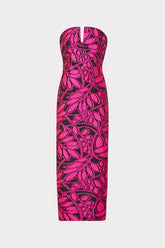 Judith Pink Palm Jacquard Dress Pink/Black | Milly Women
