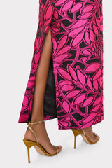 Judith Pink Palm Jacquard Dress Pink/Black | Milly Women