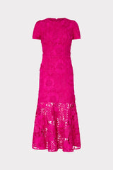 Tahlia Lace Dress Fuchsia | Milly Women