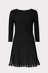 Tabitha Sheer Godet Mini Dress Black | Milly Women